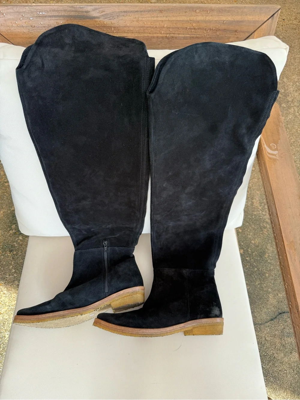 Free People Banks Over-The-Knee black suede Boots